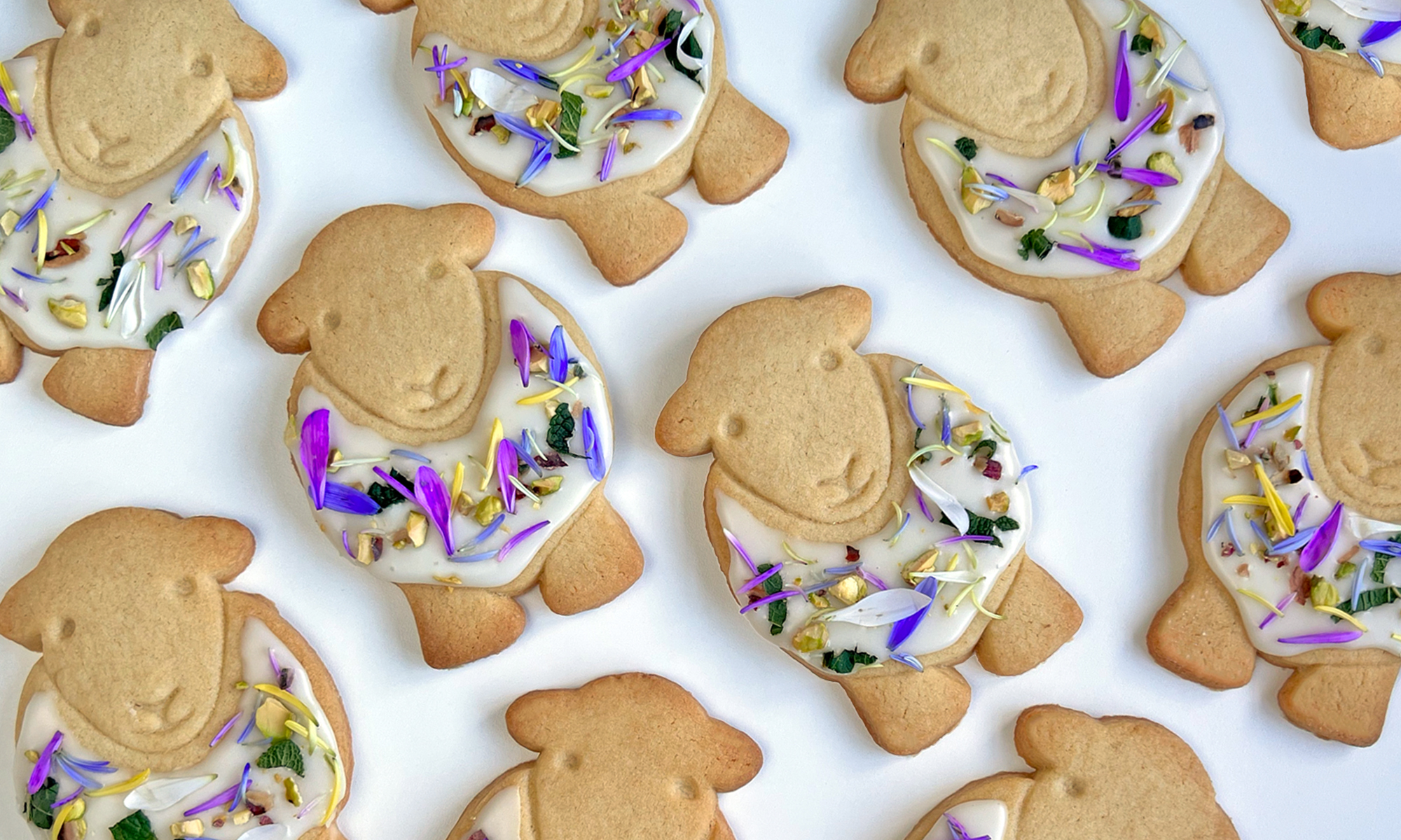 floral cookies banner Herdy Floral Sugar Cookies, Made with edible flowers and royal icing