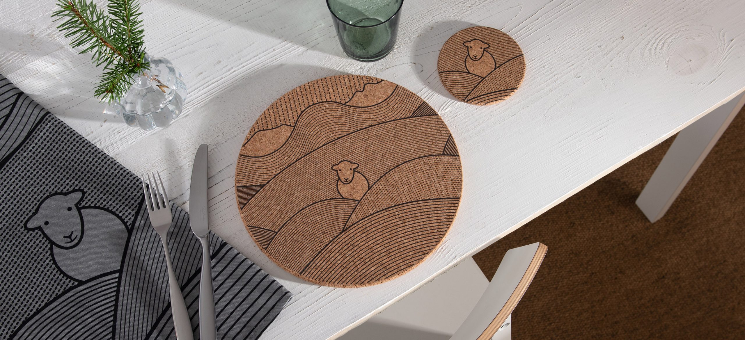 herdy cork tablemat and coaster