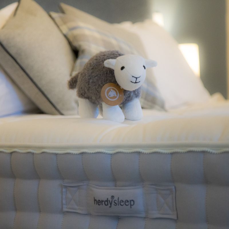 1 Mardale Inn Brampton, bedroom with Herdysleep Mattress and Little Herdy soft toy