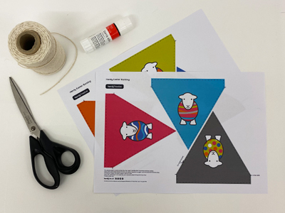 bunt1 How to make: Herdy Easter Bunting, free print out