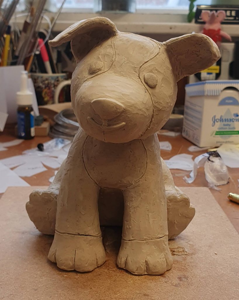 clay sheppy 1 Clay model of a Sheppy soft toy